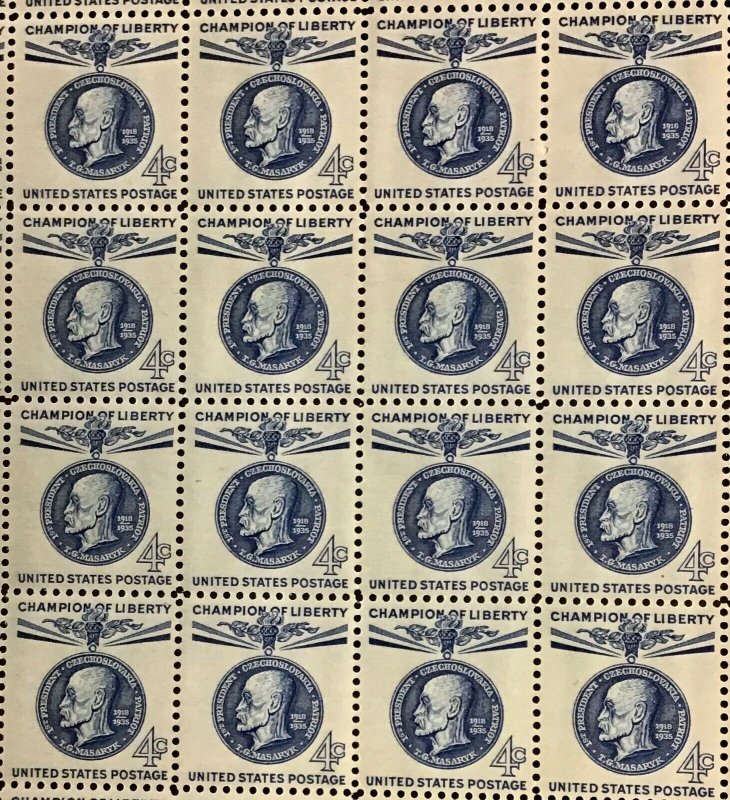 1147 Thomas G  Masaryk, Czechoslovakian Politician MNH 4 c Sheet of 70  1960