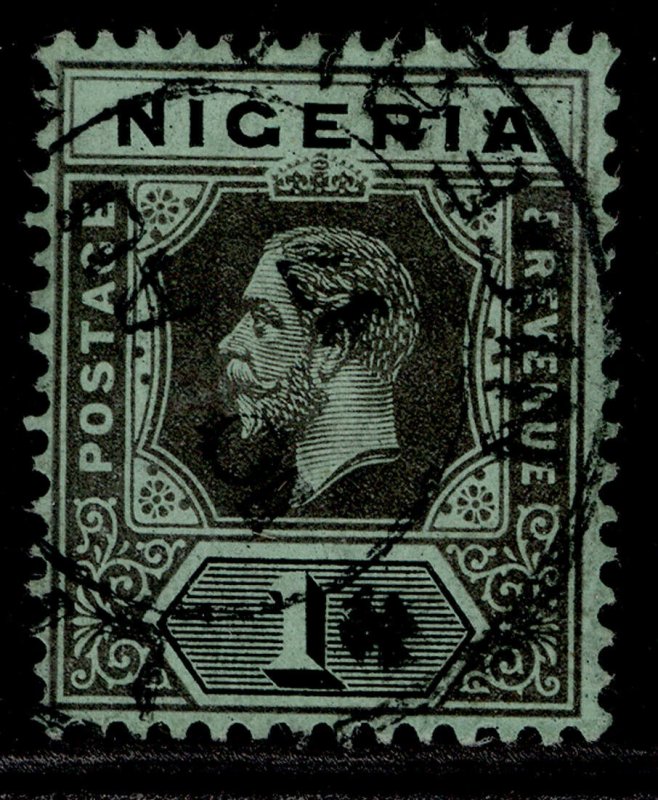 NIGERIA GV SG8c, 1s black/blue-green, FINE USED. CDS