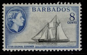 BARBADOS QEII SG295, 8c black & blue, NH MINT.