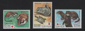 Finland   #B227-B229 MNH  1982  Red Cross Dormouse squirrels  minks