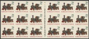 1992 US Scott #2719a 29c TOY TRAIN BOOKLET PANE OF 18 MNH UNFOLDED