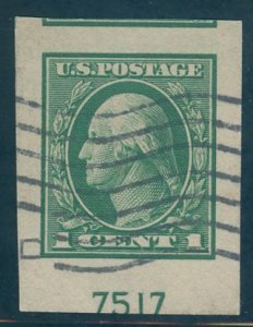 US Scott #408 Used, Superb, PNS, PSE (Graded 98)