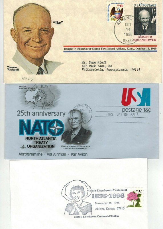 General President DWIGHT EISENHOWER COLLECTION SET OF 13 Covers/Cards/FDCs