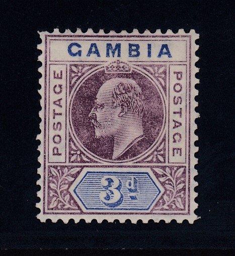 Gambia, SG 61 var, MHR Slotted Frame variety