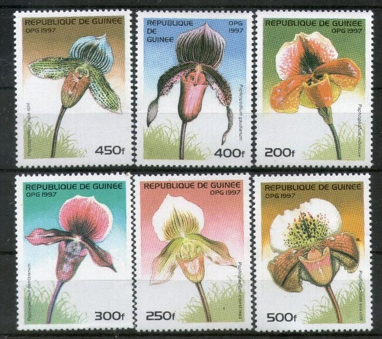 Guinea 1997 Flowers Orchid Tree Plant Flora Sc 1375-80 MNH # 13218