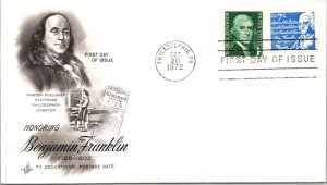 FDC 1972 SC #1393D Artcraft Cachet - Philadelphia PA - Pair - J4184