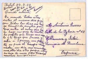 France Cols MOROCCO Postcard Casablanca View-Side PPC SPAIN 1922 {samwells}YW15