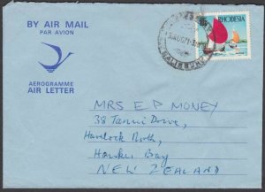 RHODESIA 1971 formular aerogramme used to New Zealand ex Salisbury..........N162