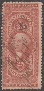 USA, stamp, Scott#R44,  used, hinged, Revenue stamp,  25cents,