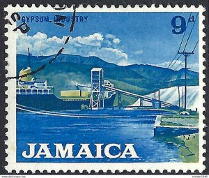 JAMAICA 1964 QEII 9d Blue & Yellow Bistre SG225 FU