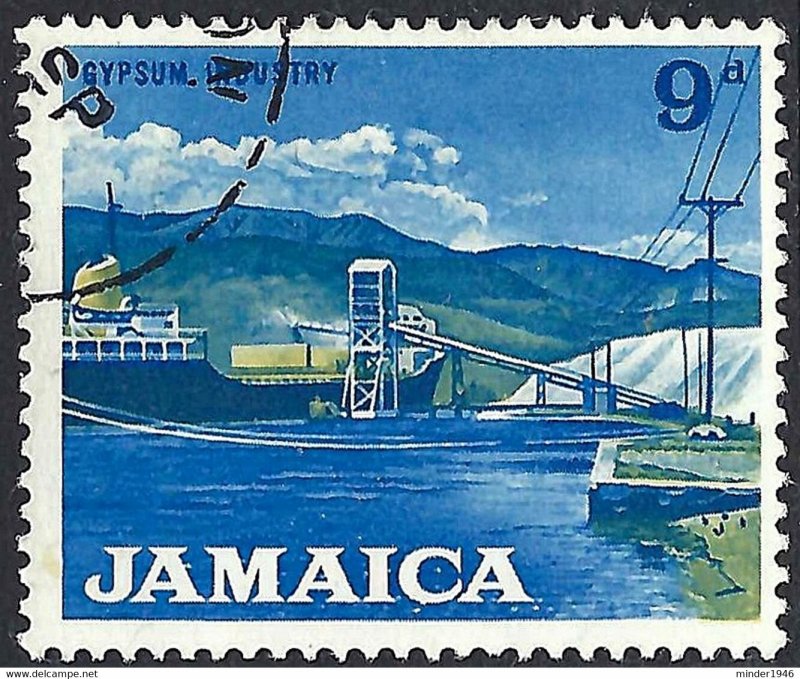 JAMAICA 1964 QEII 9d Blue & Yellow Bistre SG225 FU