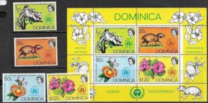 1972	Dominica	flora fauna set+s/s MNH	169