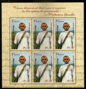 Nevis 1998 Mahatma Gandhi of India MNH Sheetlet # 7758