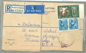 Uganda  1965 Formular reg. envelope from Kampala