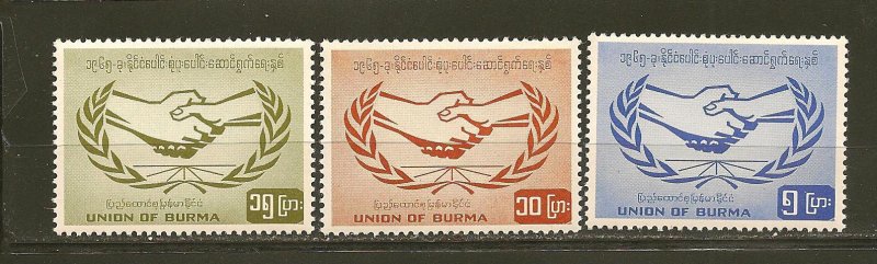 Burma 190-192 ICY Emblem Set of 3 MNH