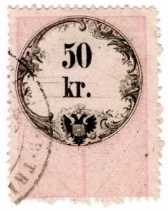 (I.B) Austria/Hungary Revenue : Stempelmarke 50kr (1864)