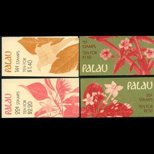 PALAU 1987 - Scott# 130a-3a Booklets-Flowers Set of 4 CTO