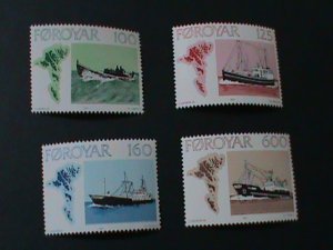 FAROE ISLANDS- SC#24-7   MNFISHING VESSELS & MAP OF ISLANDS MNH VF-LAST ONE