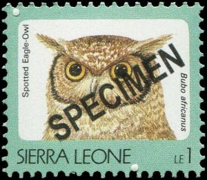 Sierra Leone 1992 Sc 1529 Specimen Bird Eagle-Owl