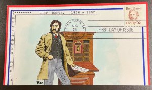 2196 PAC Hand painted cachet $5 Bret Harte FDC #21 of 30 1987 