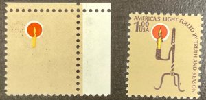 1610a $1 Rush Lamp & Candle BROWN OMITTED ERROR MNH 1979