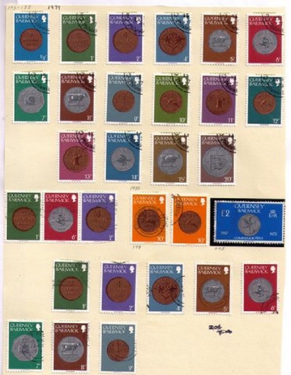 Guernsey,1979-1980 Sc 173-188,202 Used A Complete Set(30) Baldwick Issues F-VF