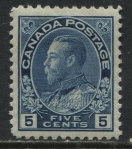 Canada KGV Admiral 5 cents blue VF mint o.g.