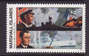 Marshall Islands-Sc#255- id8-unused NH 25c Mers-el-Kebir battle-WWII-1990-