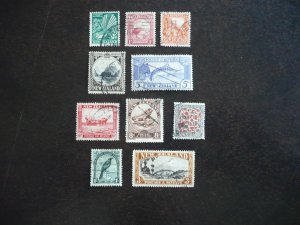 Stamps - New Zealand - Scott#203-206,209-216 - Used Part Set of 10 Stamps