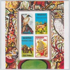 48234 - NIGERIA - 1986 sheet ERROR: IMPERF  N/D -  ANIMALS Birds GORILLA