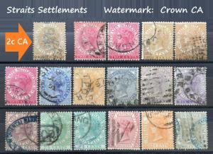 Malaya Straits Settlements1882 QV CA Shades SG#50-53 & 63-71 **2c Brown** M2174