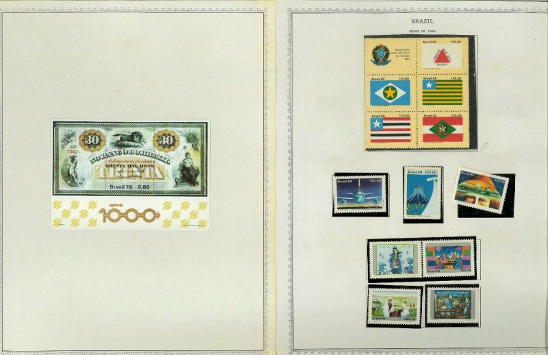 Brazil 1850-1986 M & U Hinged & in Mounts on Minkus Global Pages