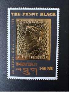 Bhutan 1996 Mi. 1632 The Penny Black 22 Karat First Stamp on Stamp Gold-