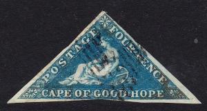 Cape of Good Hope Four pence triangle 1v canc SG#19a CV£70+