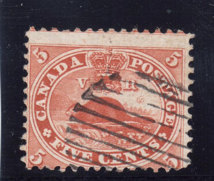 Canada #15 Used Y Flaw In Upper Margin Variety