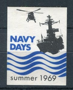 BRITAIN; 1969 early Navy days Mint Local Special Imperf stamp