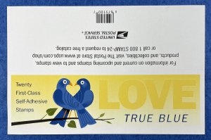 3976 a LOVE TRUE BLUE Pane of 20 US FC Non-denominated Stamps 2006 NH, Flaw