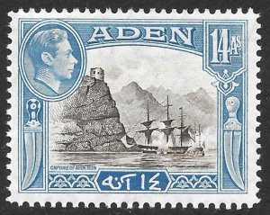 Aden Scott 23A MNH 14a light blue & brown black Capture of Aden issue of 1945