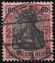 GERMANY 1905 80pf Germania Sc 91 Used VF, JENA  postmark/cancel