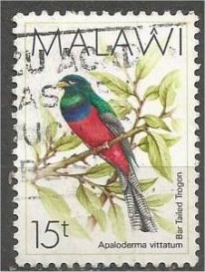 MALAWI, 1988, used 15t, Birds, Scott 524
