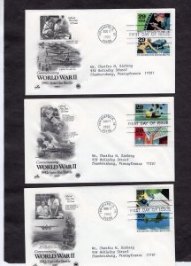 2697 WWII, FDC set/5 Art Craft/PCS cachet addressed