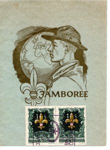 Austria 1951 Sc 576 Commemorative Perforate Jamboree sheet with FD cancel