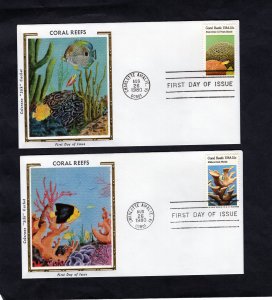 1827-1830 Coral Reefs, FDC set/4 Colorano Silk