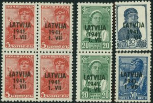 LATVIA under German Occupation Postage Stamp Collection LATVIJA  Mint NH