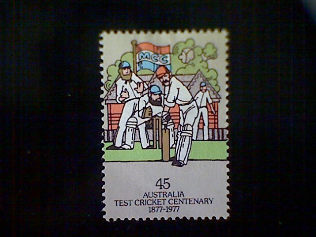 Stamps, Australia, Scott #666, used(o), 1977, Test Cricket, 45c, multicolored