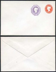 ESC356 QV 1/2d Vermillion and 6d Violet Stamped to Order Envelope Mint