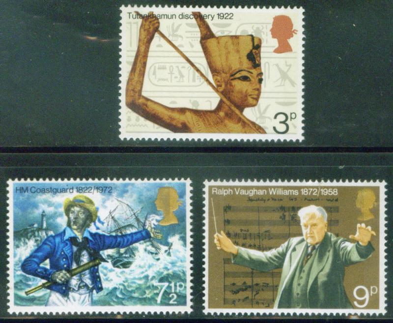 Great Britain Scott 668-670 1972 stamp set MNH**