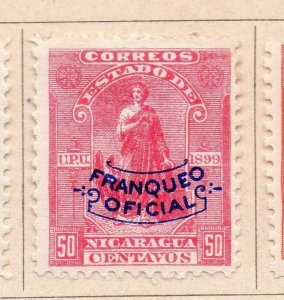 Nicaragua 1899 Early Issue Fine Mint Hinged Optd Franqueo Official 50c. 155344