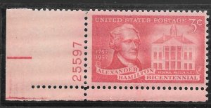#1086 MNH Plate # Single