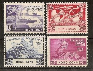 Hong Kong 1949 UPU 75th Annive. (4v Cpt) MNH CV$80